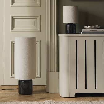 Lampa stojąca ceramiczna czarna boucle Florian